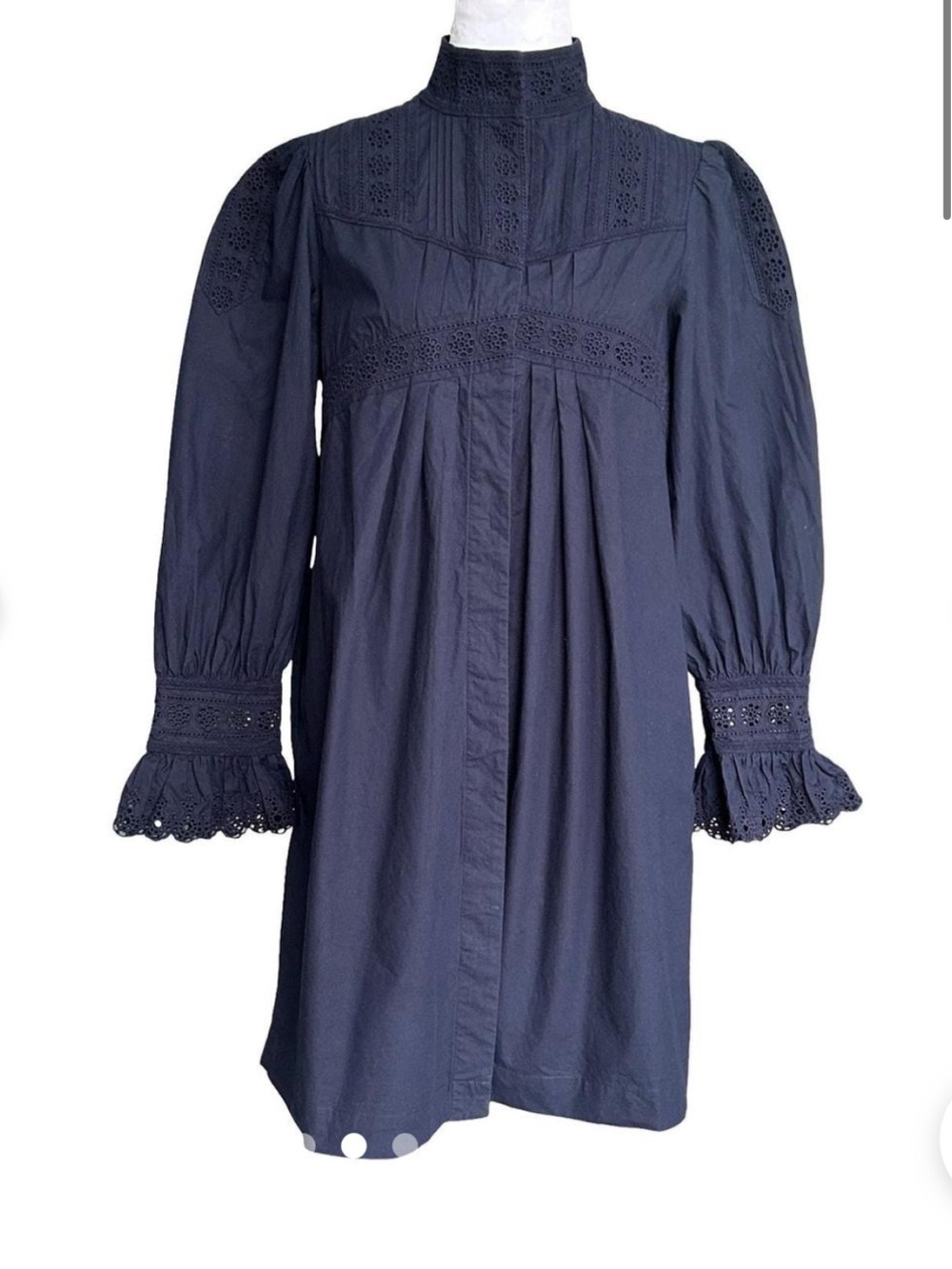 Rebecca Taylor Embroidered Cotton Poplin Dress Mini Dress Blue Size 6 NWT